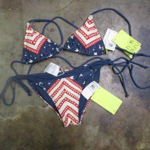 Rip Curl Starstruck Tri top Bikini w/ Tie Side Bottoms Size XS